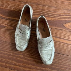 Metallic Gold Free People Loafers